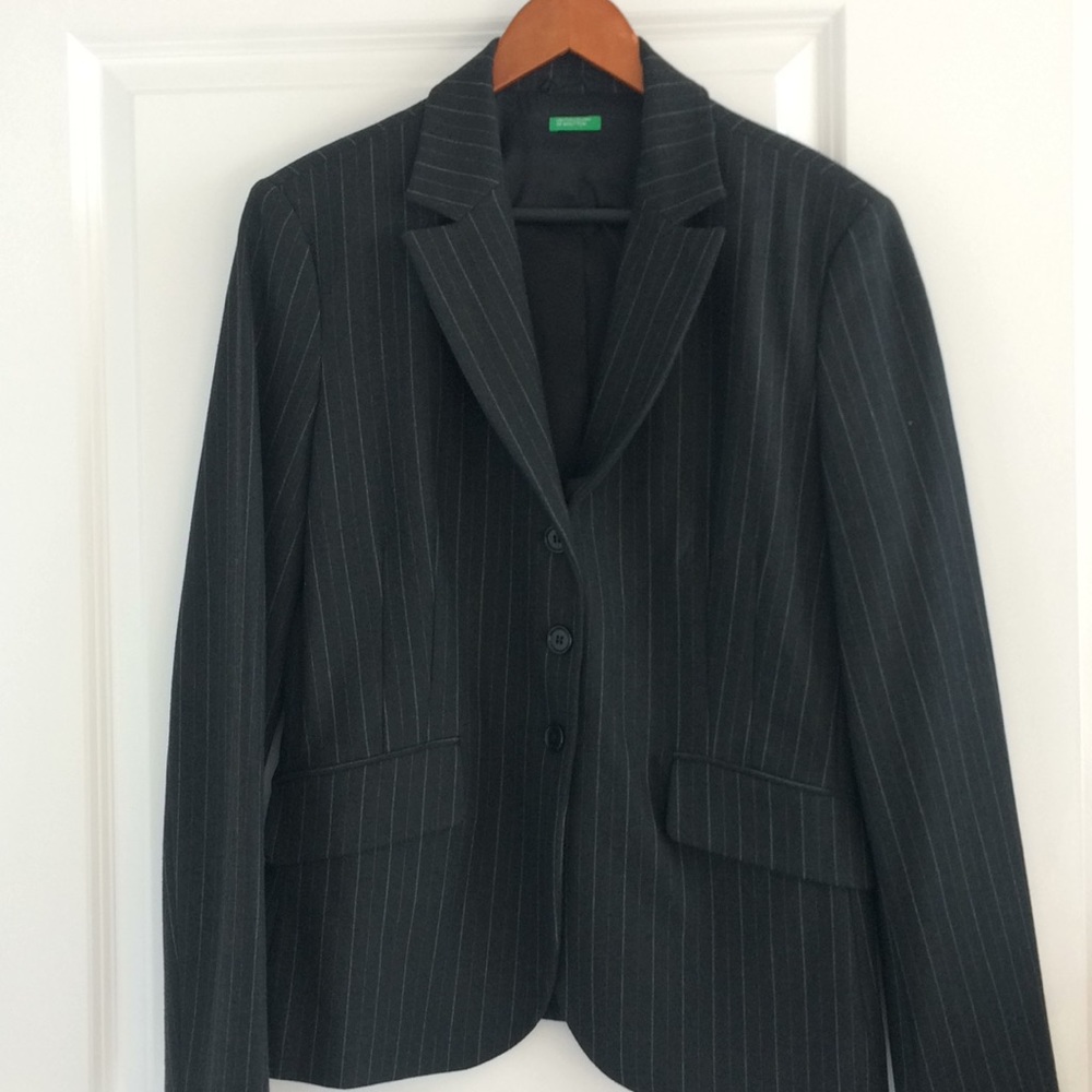 Benetton Wool pinstripe blazer - 48 (US 12)